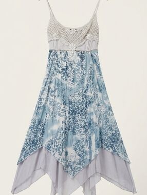 Y2K Vintage Dress Beaded Babydoll Crotchet Fairycore Excellent Condition Sz Med